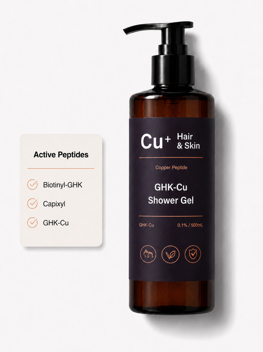0.1% GHK-Cu Copper Peptide Shower Gel